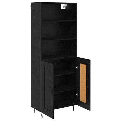 vidaXL Highboard 2 pcs Schwarz Eichen-Optik Holzwerkstoff