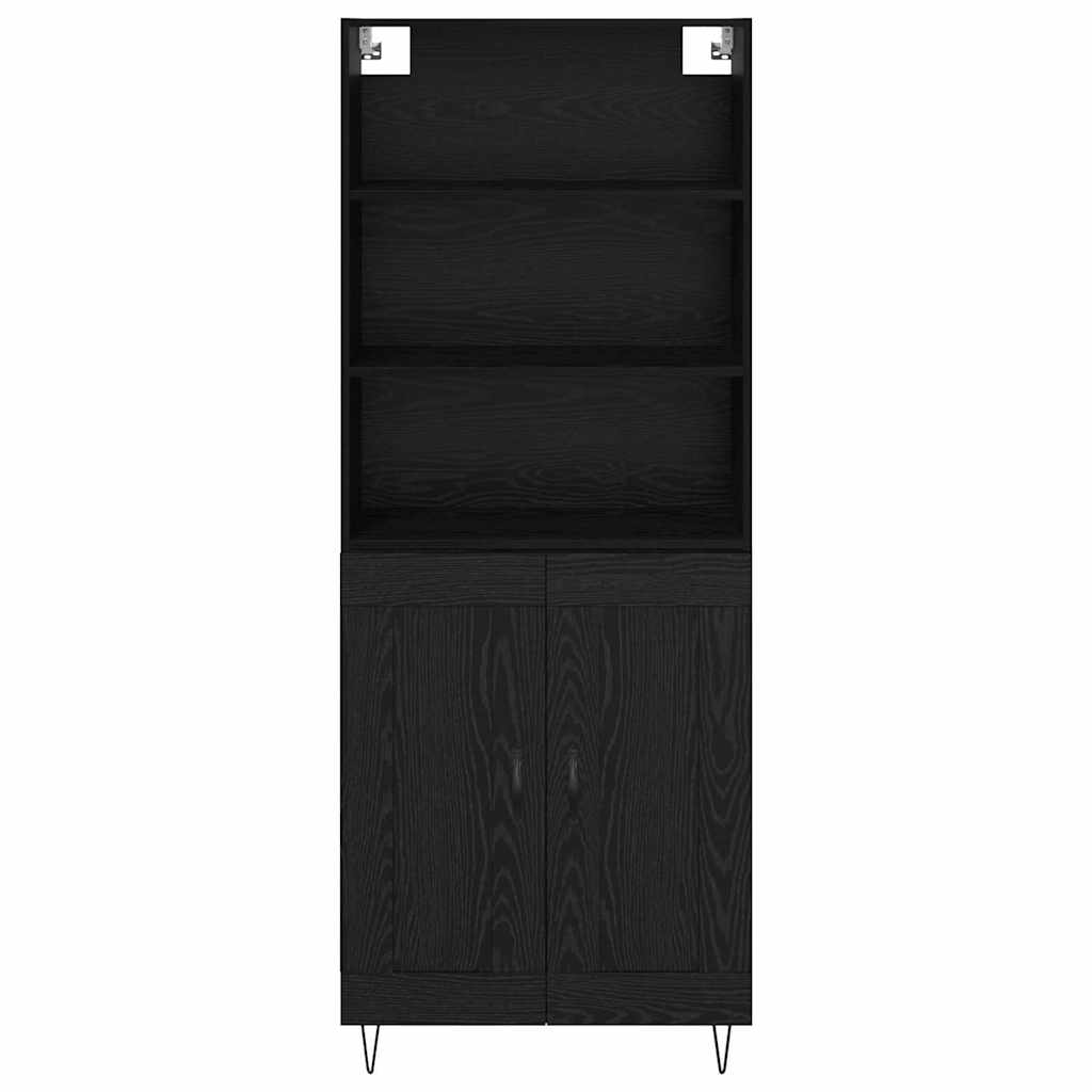 vidaXL Highboard 2 pcs Schwarz Eichen-Optik Holzwerkstoff