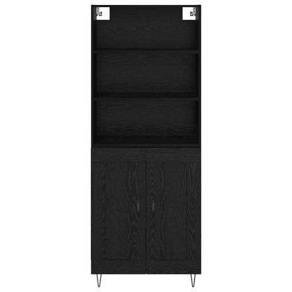 vidaXL Highboard 2 pcs Schwarz Eichen-Optik Holzwerkstoff