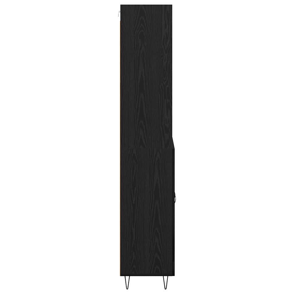 vidaXL Highboard 2 pcs Schwarz Eichen-Optik Holzwerkstoff