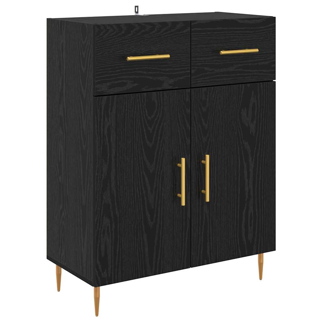 vidaXL Highboard 2 pcs Schwarz Eichen-Optik Holzwerkstoff