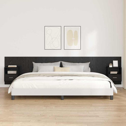 vidaXL Kopfteil mit Schrank 3 pcs Schwarz Eichen-Optik Holzwerkstoff