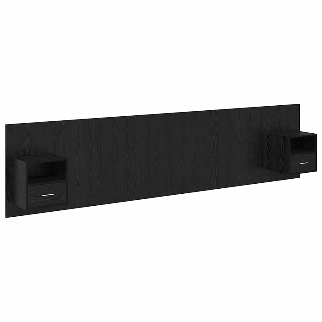vidaXL Kopfteil mit Schrank 3 pcs Schwarz Eichen-Optik Holzwerkstoff