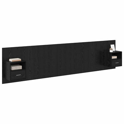 vidaXL Kopfteil mit Schrank 3 pcs Schwarz Eichen-Optik Holzwerkstoff