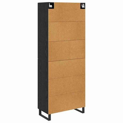 Highboard Schwarz Eichen-Optik 69,5 x 34 x 180 cm Holzwerkstoff