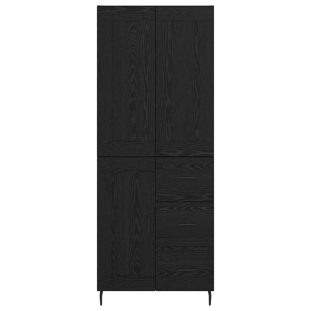 vidaXL Highboard 2 pcs Schwarz Eichen-Optik Holzwerkstoff