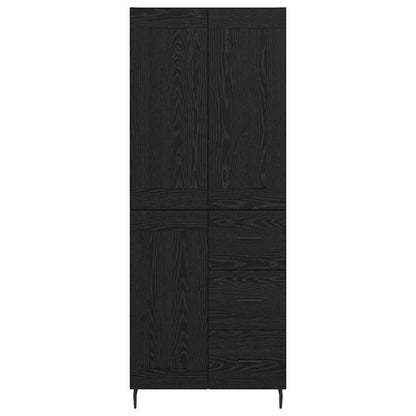 vidaXL Highboard 2 pcs Schwarz Eichen-Optik Holzwerkstoff