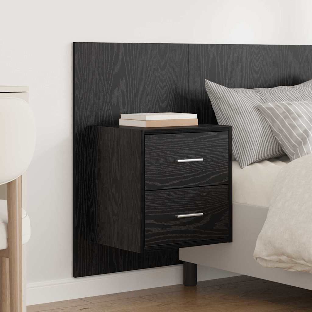 vidaXL Tête de lit avec armoire 3 pcs Noir aspect chêne Aggloméré