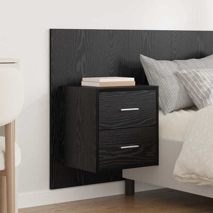 vidaXL Tête de lit avec armoire 3 pcs Noir aspect chêne Aggloméré