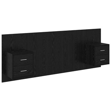 vidaXL Tête de lit avec armoire 3 pcs Noir aspect chêne Aggloméré