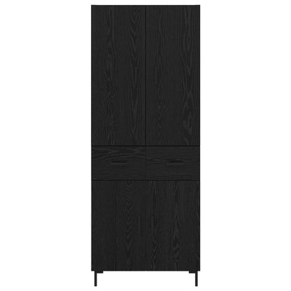Highboard Schwarz Eichen-Optik 69,5 x 34 x 180 cm Holzwerkstoff
