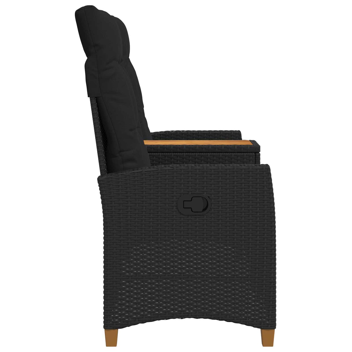 Liegebank mit Tisch Schwarz 126 x 65 x 112 cm Poly-Rattan