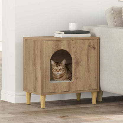 Katzenhaus Kunsthandwerk Eiche 51 x 30 x 52 cm Holzwerkstoff