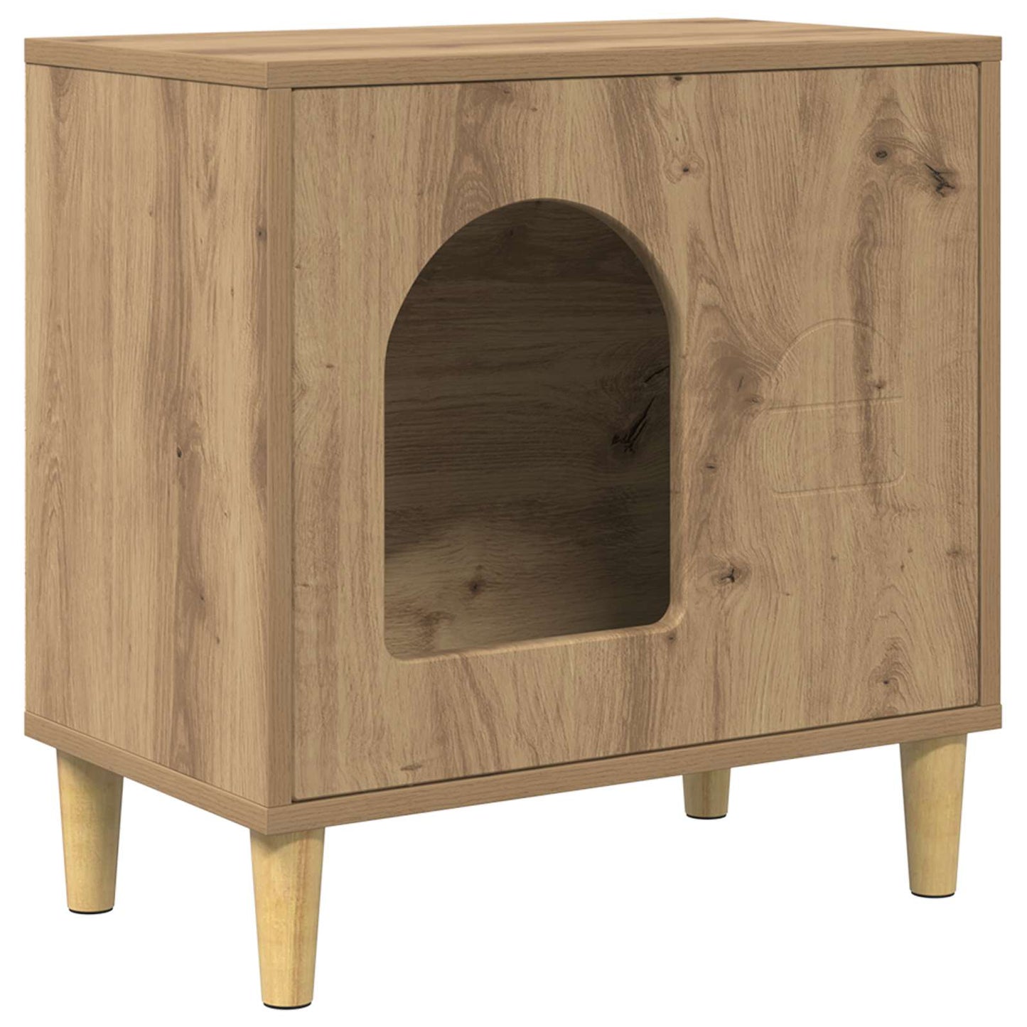 Katzenhaus Kunsthandwerk Eiche 51 x 30 x 52 cm Holzwerkstoff