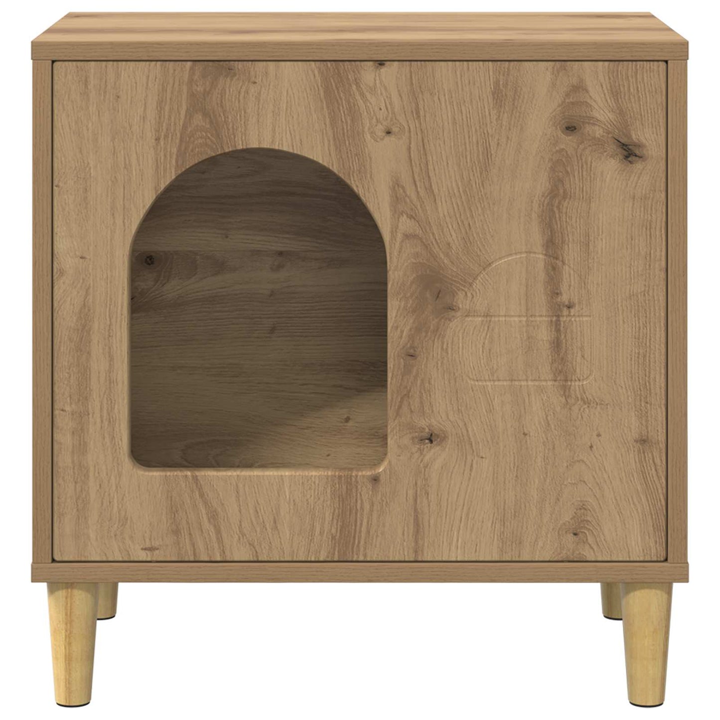 Katzenhaus Kunsthandwerk Eiche 51 x 30 x 52 cm Holzwerkstoff