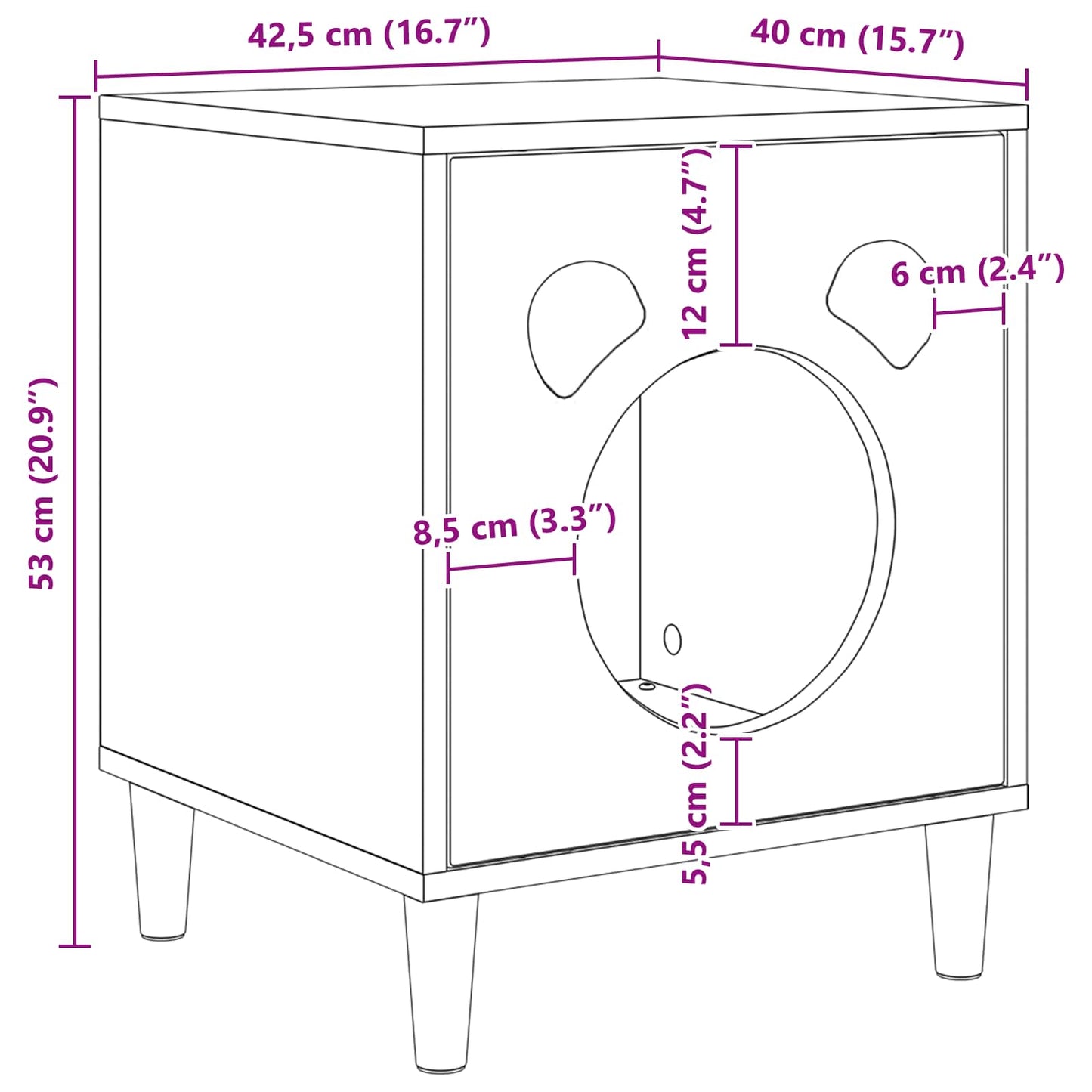 Katzenhaus Weiß 42,5 x 40 x 53 cm Holzwerkstoff