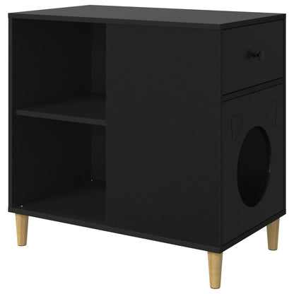 Katzenhaus Schwarz 72 x 42,5 x 70 cm Holzwerkstoff