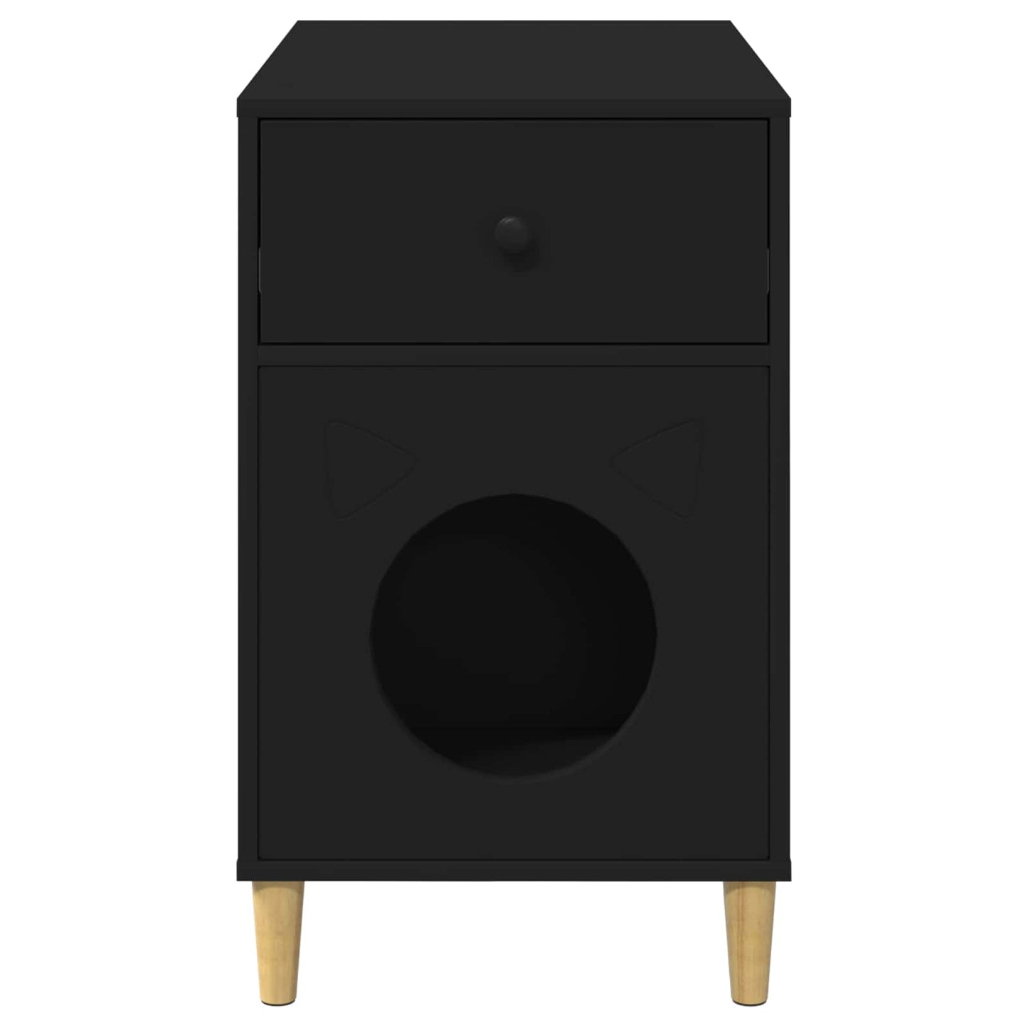 Katzenhaus Schwarz 72 x 42,5 x 70 cm Holzwerkstoff