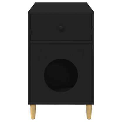 Katzenhaus Schwarz 72 x 42,5 x 70 cm Holzwerkstoff