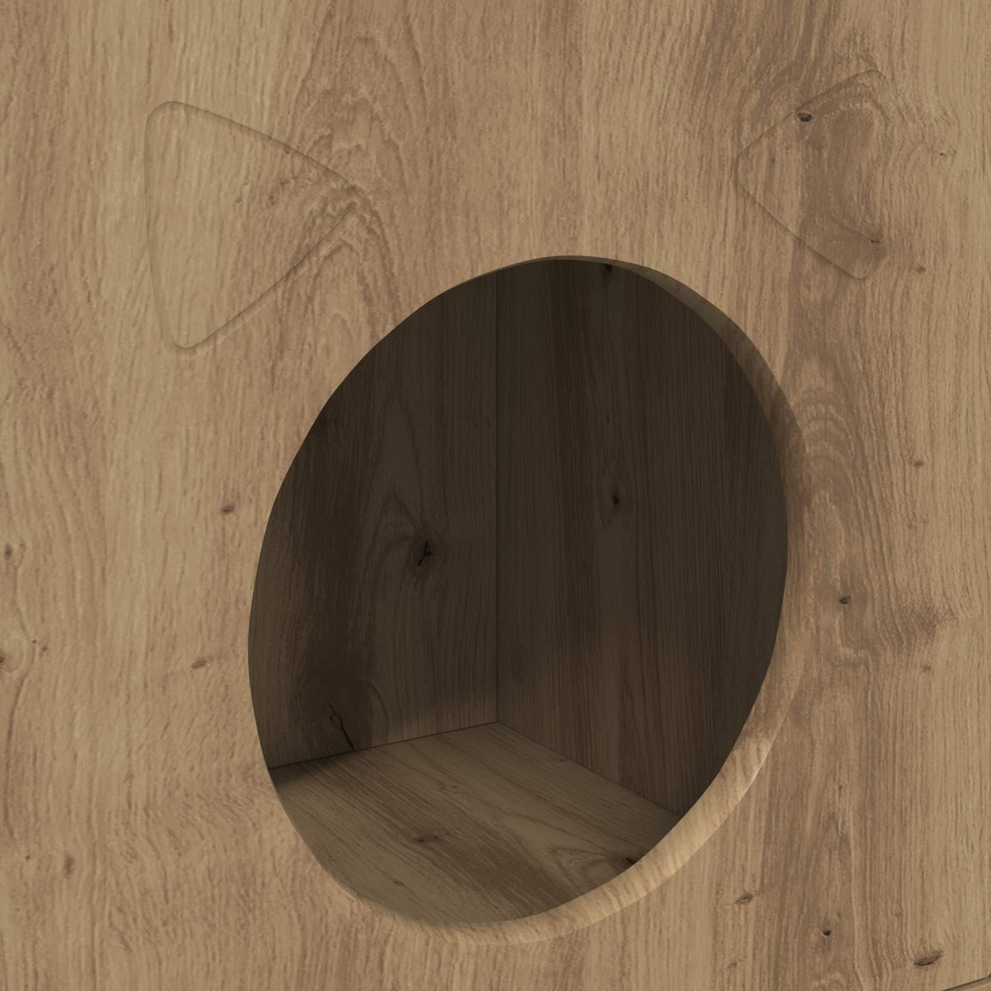 Katzenhaus Kunsthandwerk Eiche 72 x 42,5 x 70 cm Holzwerkstoff