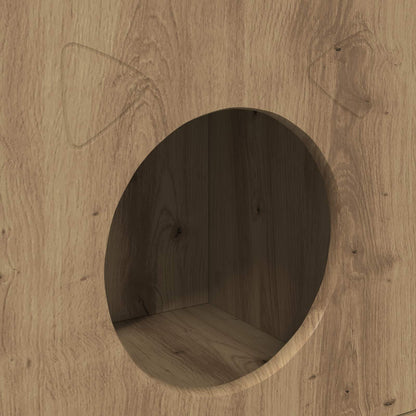 Katzenhaus Kunsthandwerk Eiche 72 x 42,5 x 70 cm Holzwerkstoff