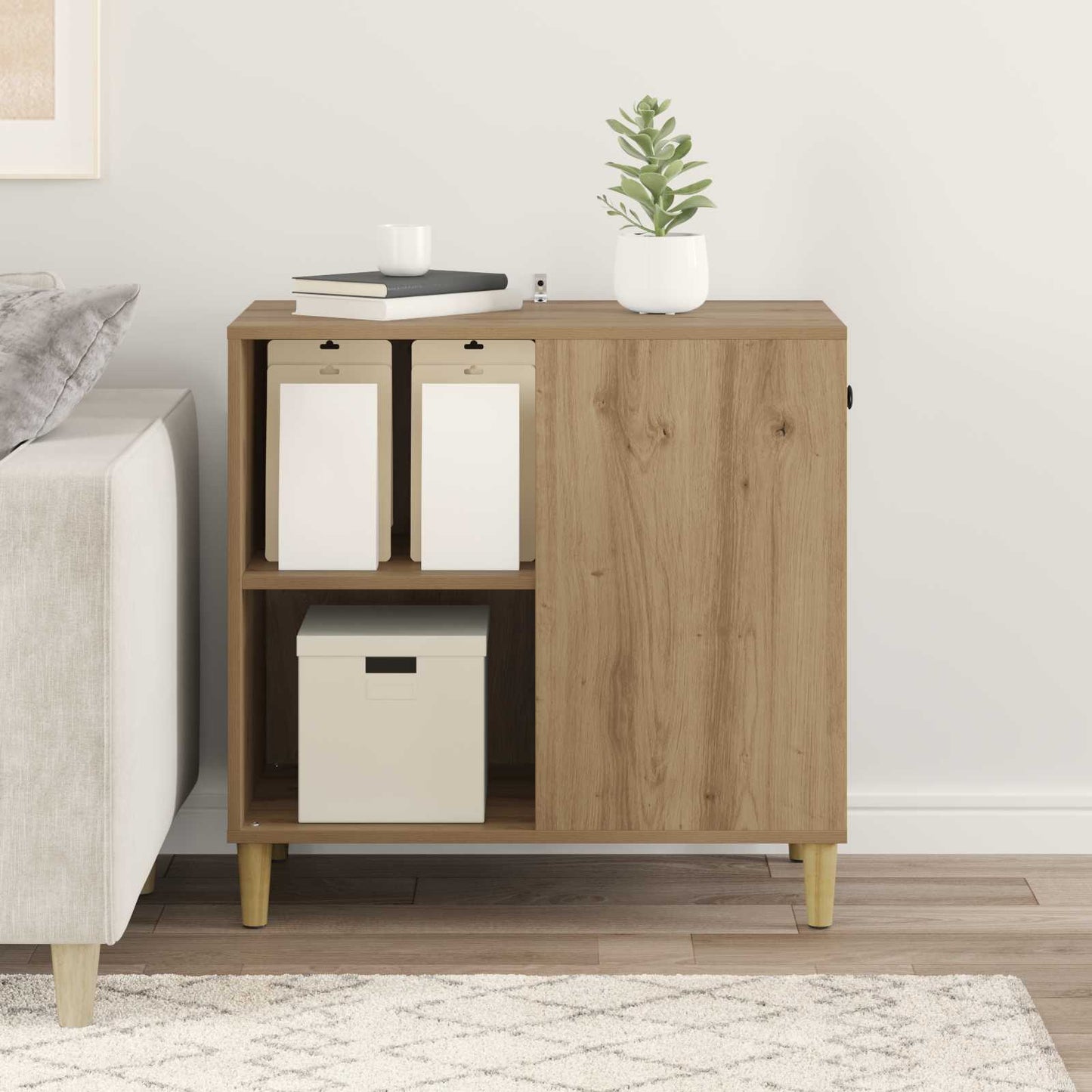 Katzenhaus Kunsthandwerk Eiche 72 x 42,5 x 70 cm Holzwerkstoff