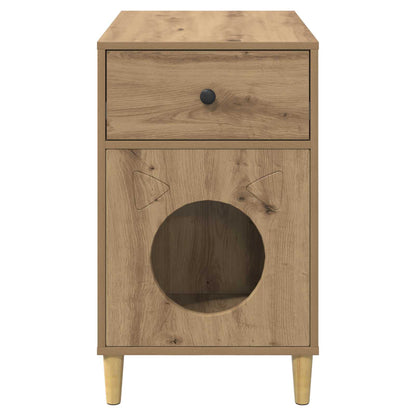 Katzenhaus Kunsthandwerk Eiche 72 x 42,5 x 70 cm Holzwerkstoff