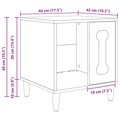 Hundehütte Schwarz 44 x 42 x 49 cm Holzwerkstoff