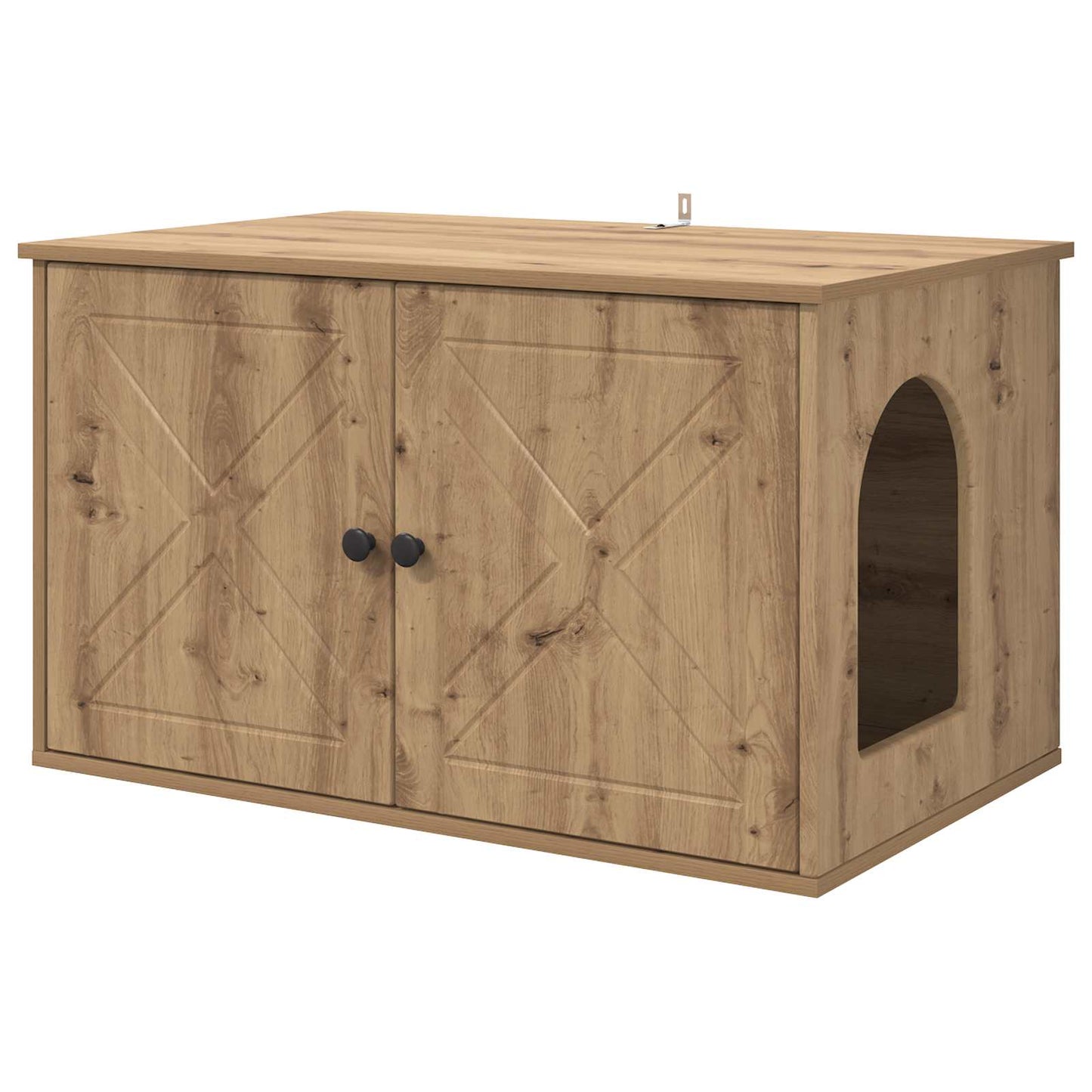 Katzenhaus Kunsthandwerk Eiche 85 x 55 x 50 cm Holzwerkstoff