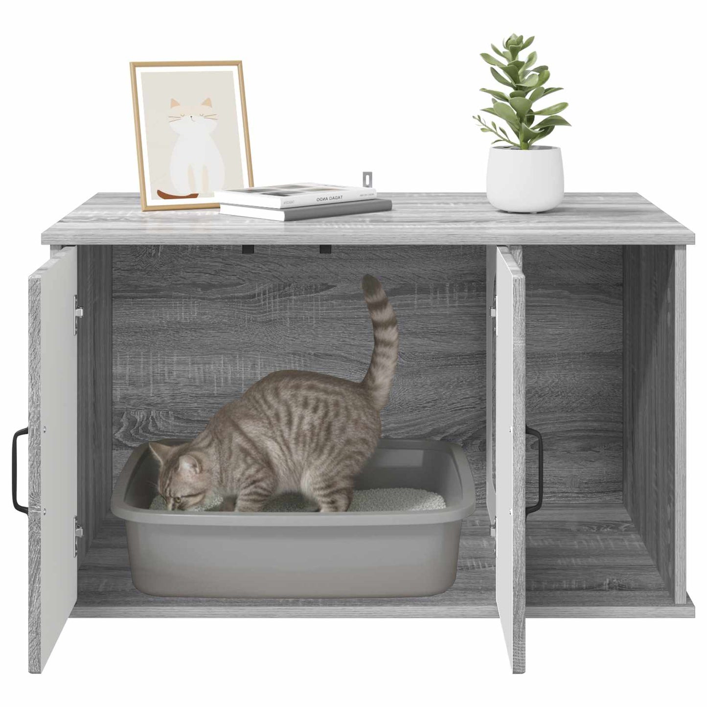 Katzenhaus Graues Sonoma 85 x 55 x 50 cm Holzwerkstoff