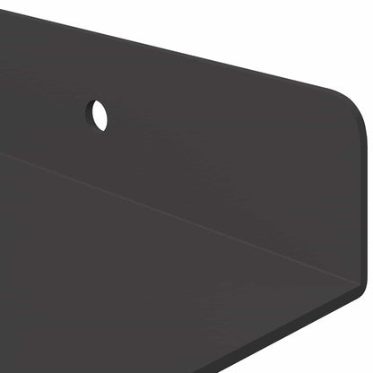vidaXL Wandregal mit Regal Wandmontiert 3 pcs Schwarz 80 x 9 x 2.5 cm
