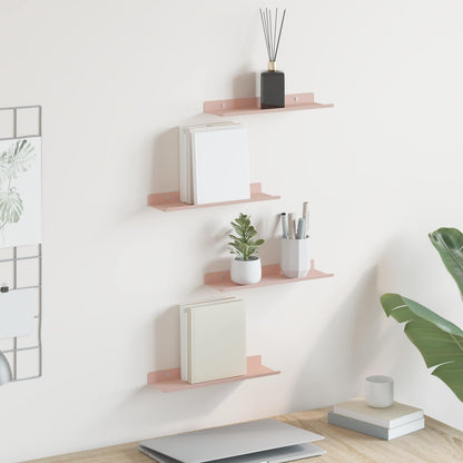 Schwebendes Regal Wandmontiert 4 pcs Rosa 30 x 9 x 2,5 cm Stahl