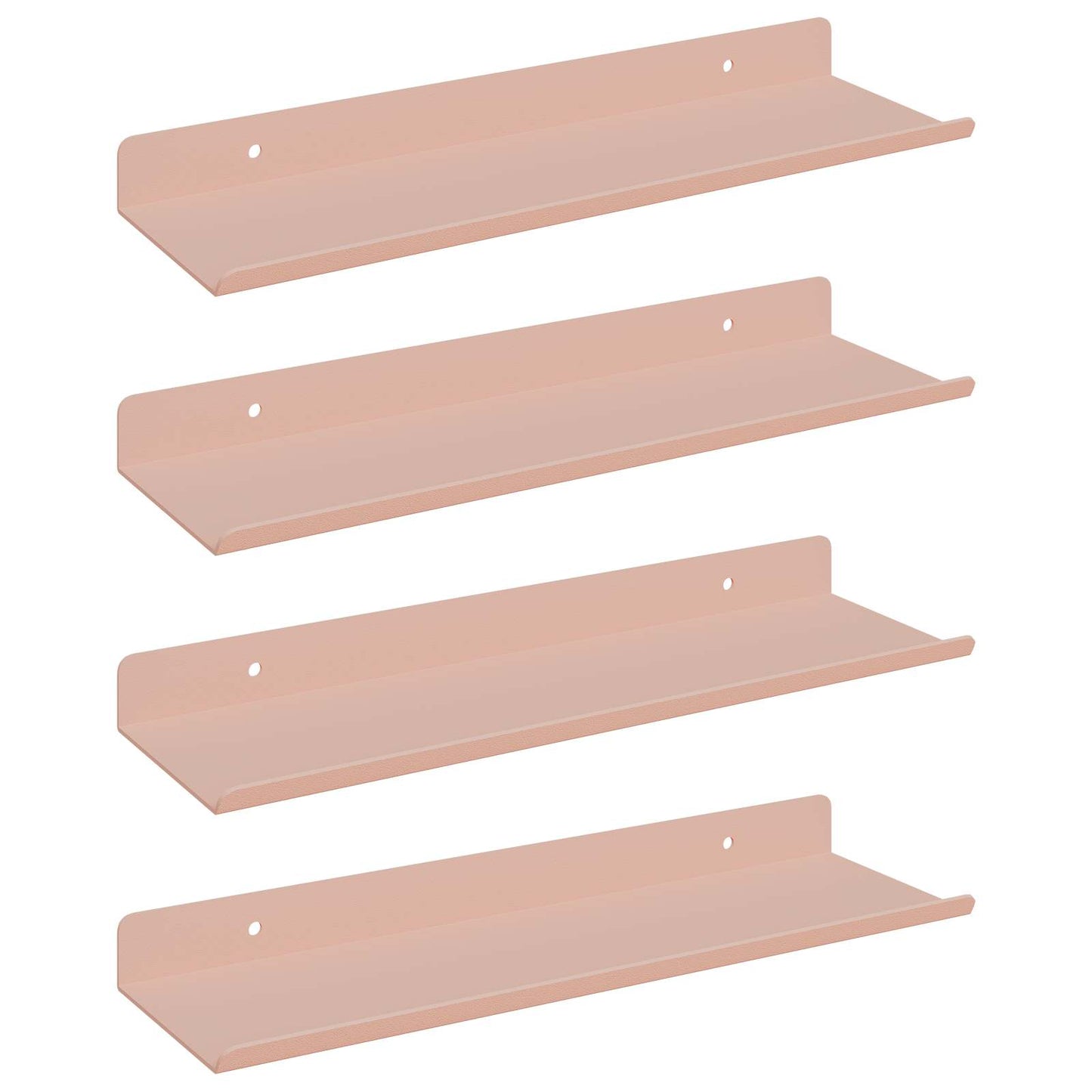 Schwebendes Regal Wandmontiert 4 pcs Rosa 30 x 9 x 2,5 cm Stahl