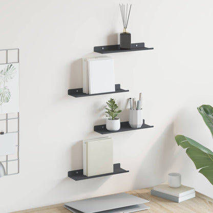 Schwebendes Regal 4 pcs Anthrazit 30 x 9 x 2,5 cm Stahl