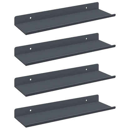 Schwebendes Regal 4 pcs Anthrazit 30 x 9 x 2,5 cm Stahl