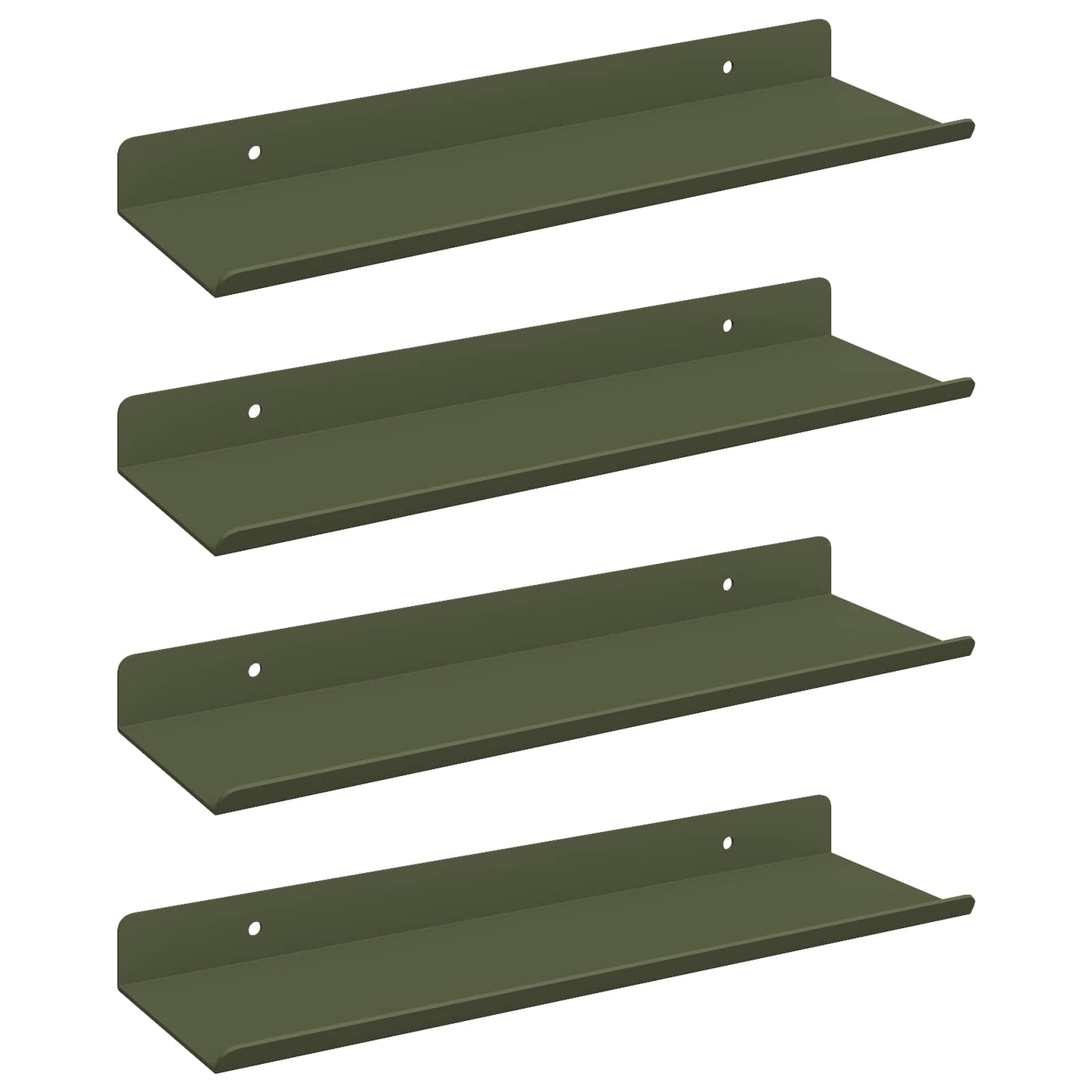 Schwebendes Regal 4 pcs Olive Grün 30 x 9 x 2,5 cm Stahl