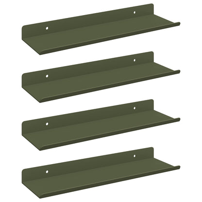 Schwebendes Regal 4 pcs Olive Grün 30 x 9 x 2,5 cm Stahl