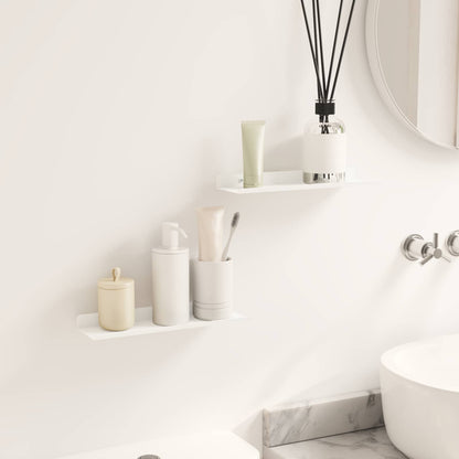 Schwebendes Regal Wandmontiert 2 pcs Weiß 30 x 9 x 2,5 cm Stahl