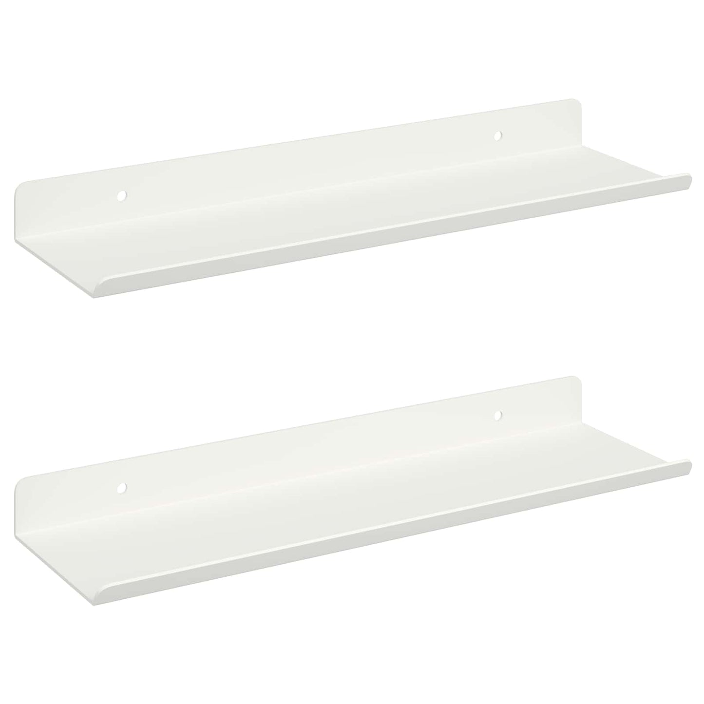 Schwebendes Regal Wandmontiert 2 pcs Weiß 30 x 9 x 2,5 cm Stahl