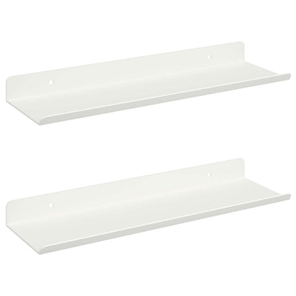 Schwebendes Regal Wandmontiert 2 pcs Weiß 30 x 9 x 2,5 cm Stahl