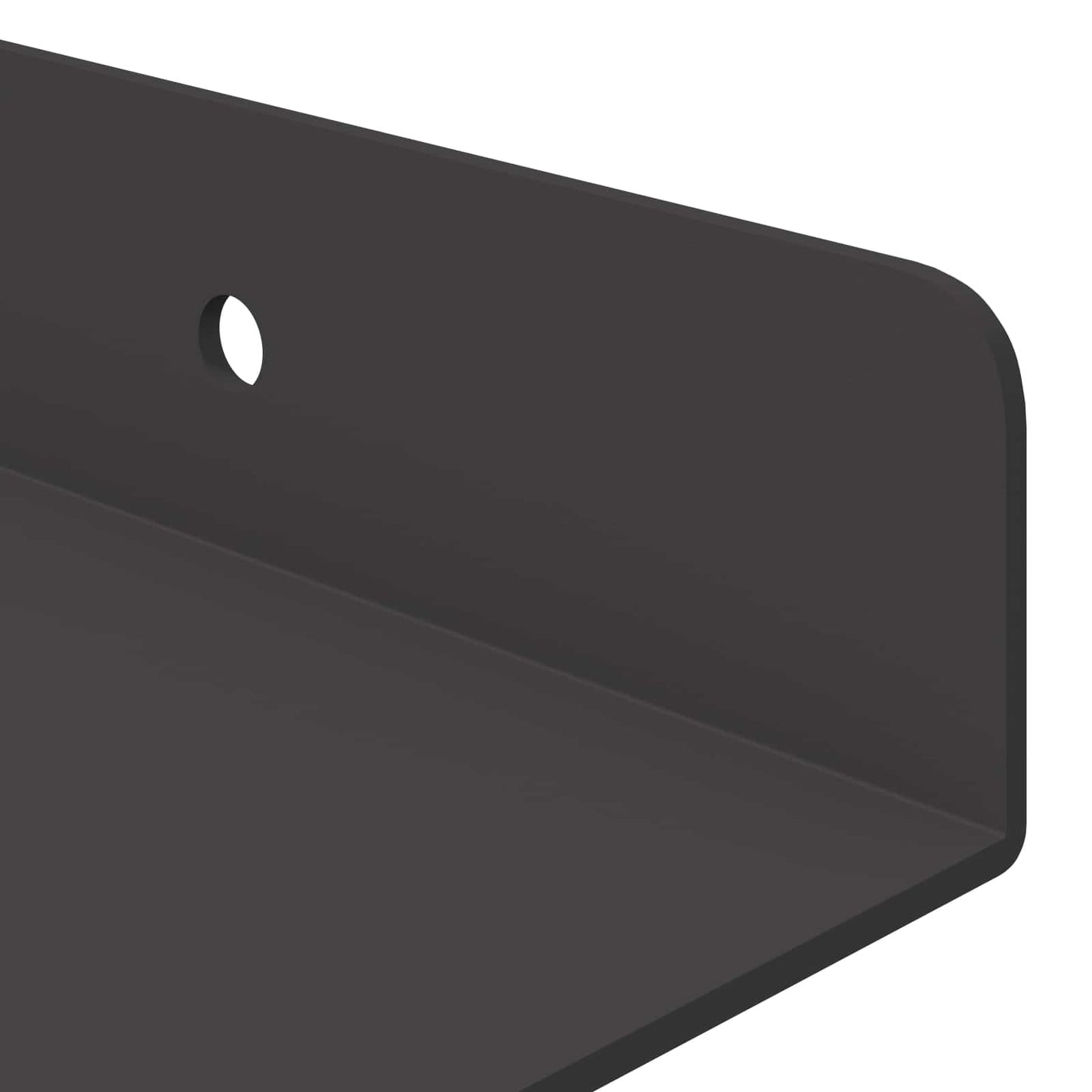 vidaXL Wandregal mit Regal 2 pcs Schwarz 40 x 8,5 x 2,5 cm