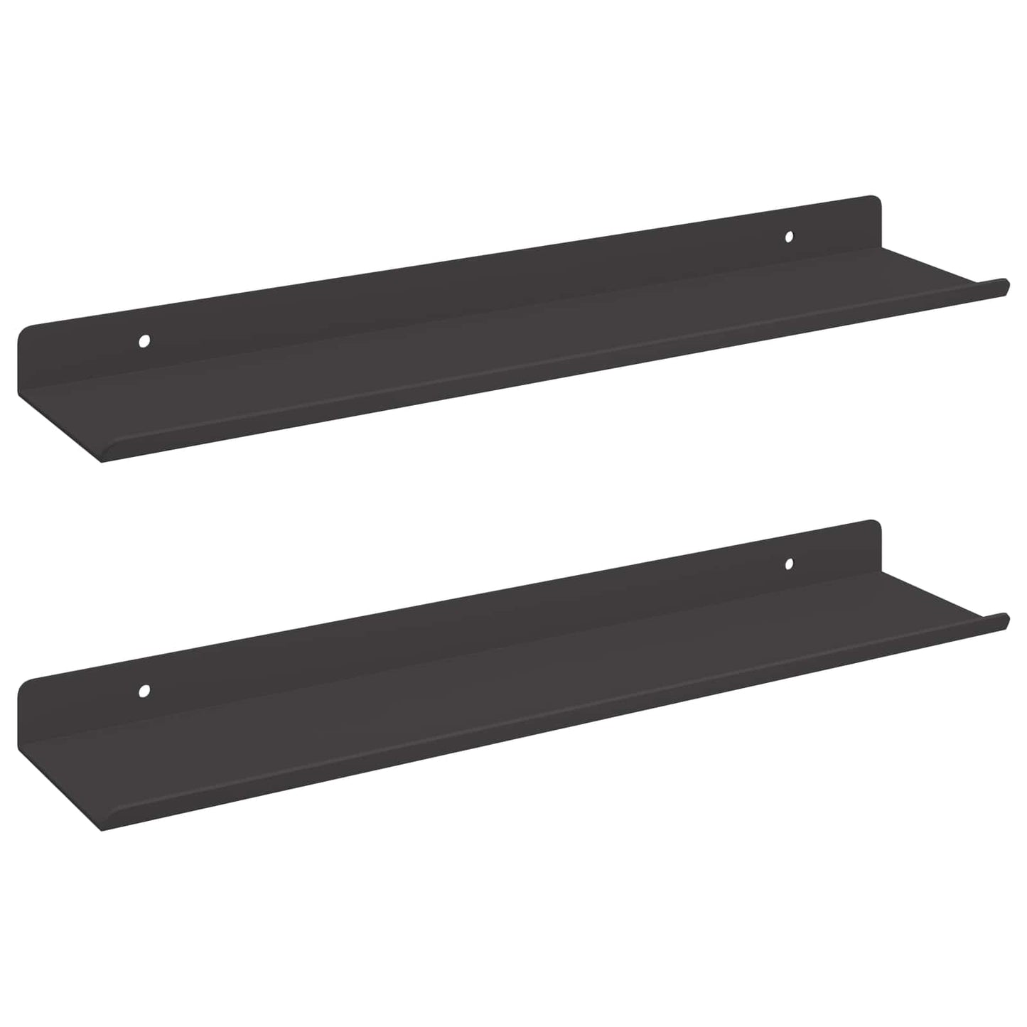 vidaXL Wandregal mit Regal 2 pcs Schwarz 40 x 8,5 x 2,5 cm
