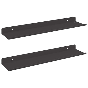 vidaXL Wandregal mit Regal 2 pcs Schwarz 40 x 8,5 x 2,5 cm