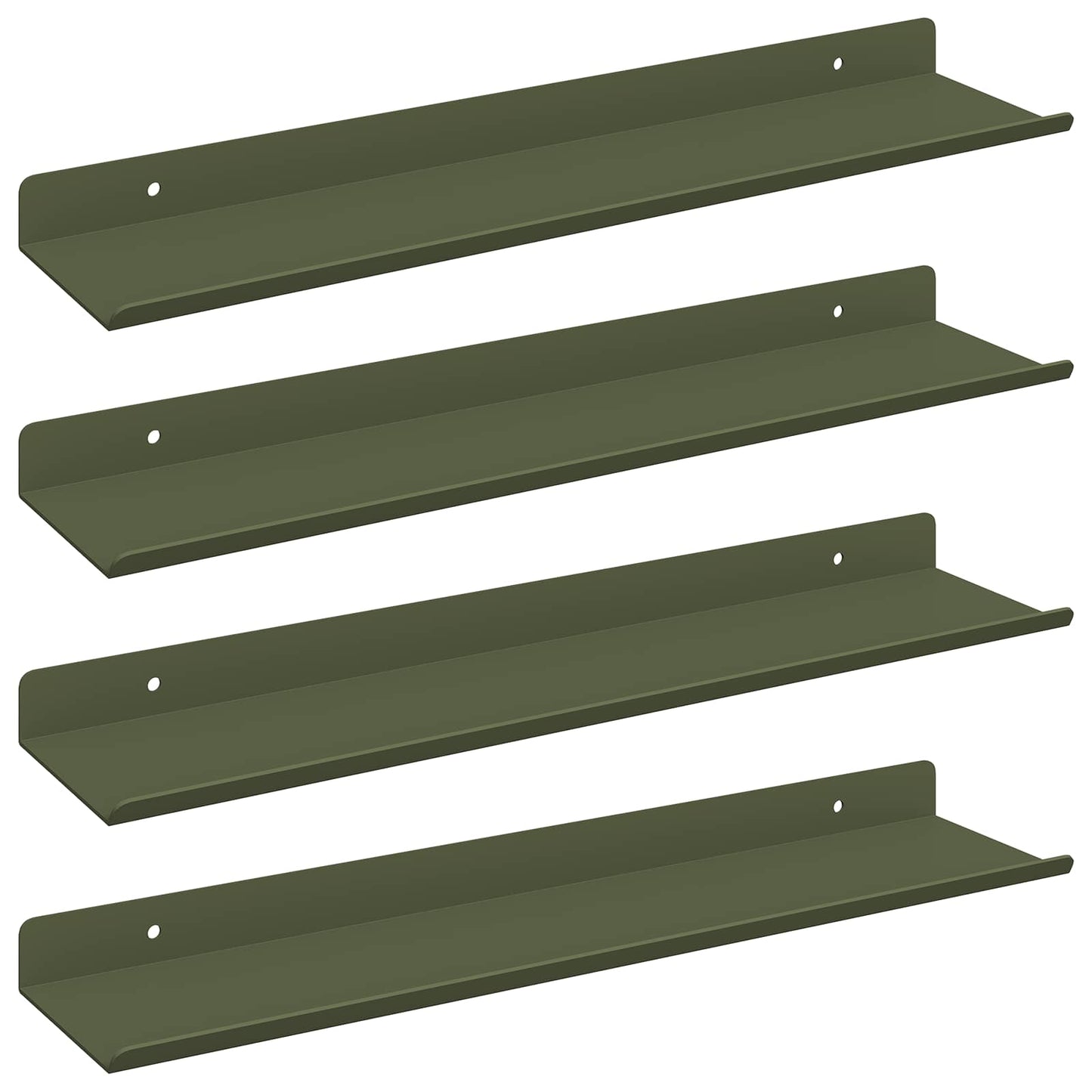 Schwebendes Regal 4 pcs Olive Grün 40 x 9 x 2,5 cm Stahl