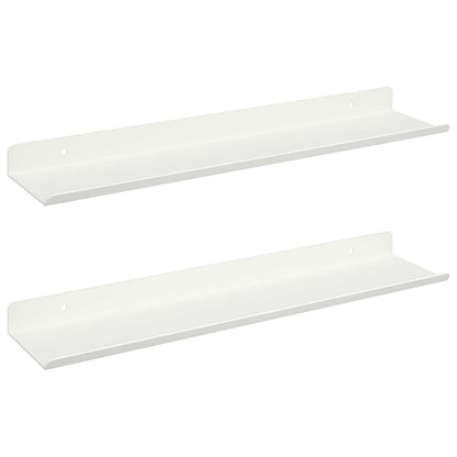 Schwebendes Regal Wandmontiert 2 pcs Weiß 40 x 9 x 2,5 cm Stahl
