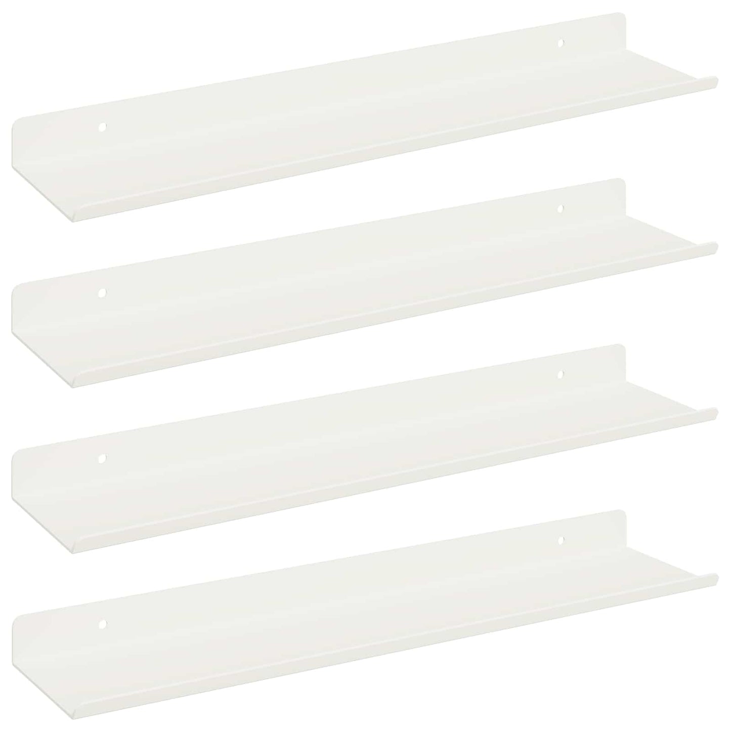 Schwebendes Regal Wandmontiert 4 pcs Weiß 40 x 9 x 2,5 cm Stahl