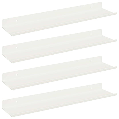 Schwebendes Regal Wandmontiert 4 pcs Weiß 40 x 9 x 2,5 cm Stahl