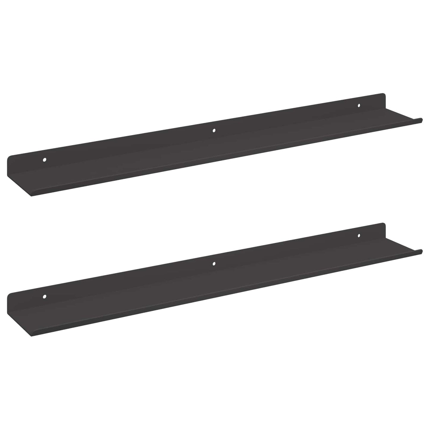 vidaXL Wandregal mit Regal 2 pcs Schwarz 60 x 8,5 x 2,5 cm