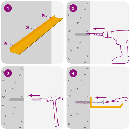 Schwebendes Regal 2 pcs Senfgelb 60 x 9 x 2,5 cm Stahl