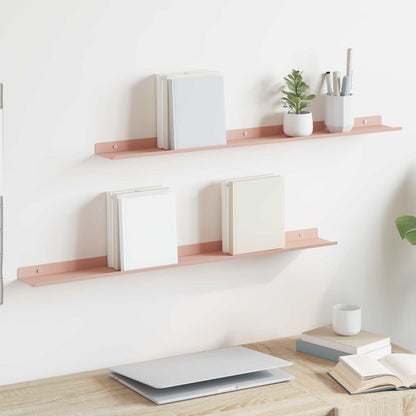 Schwebendes Regal Wandmontiert 2 pcs Rosa 80 x 9 x 2,5 cm Stahl